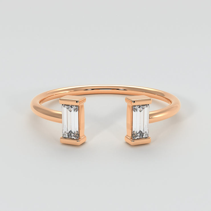 Rose Gold And Baguette Diamonds Fine Fashion Ring Designed by FANCI Bespoke Fine Jewellery