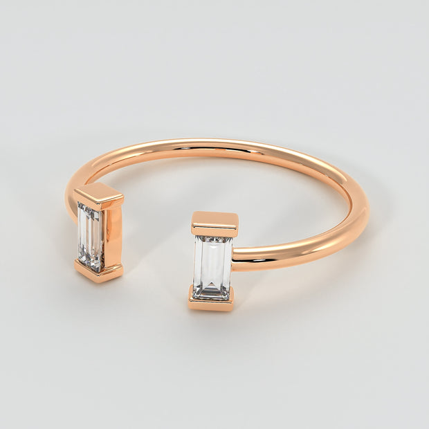 Rose Gold And Baguette Diamonds Fine Fashion Ring Designed by FANCI Bespoke Fine Jewellery