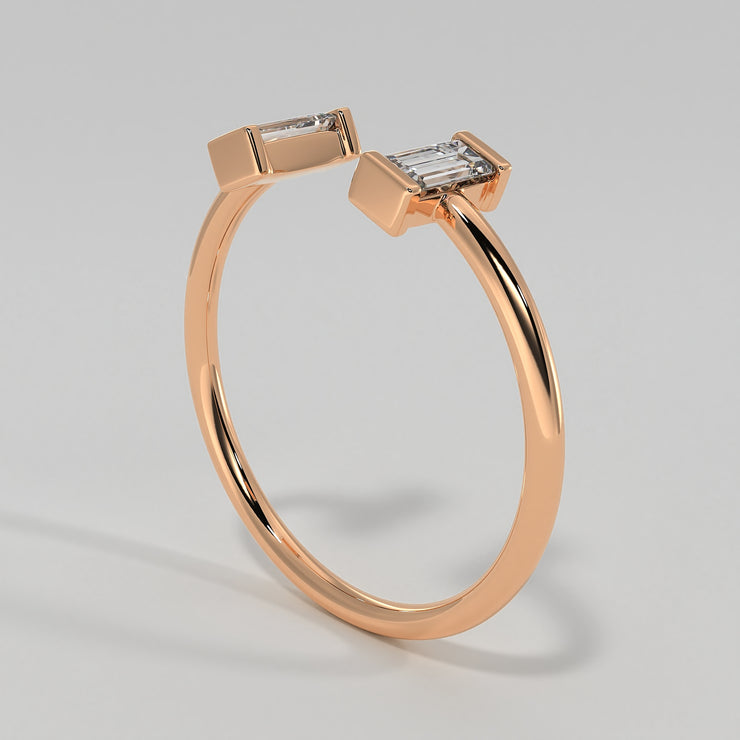 Rose Gold And Baguette Diamonds Fine Fashion Ring Designed by FANCI Bespoke Fine Jewellery