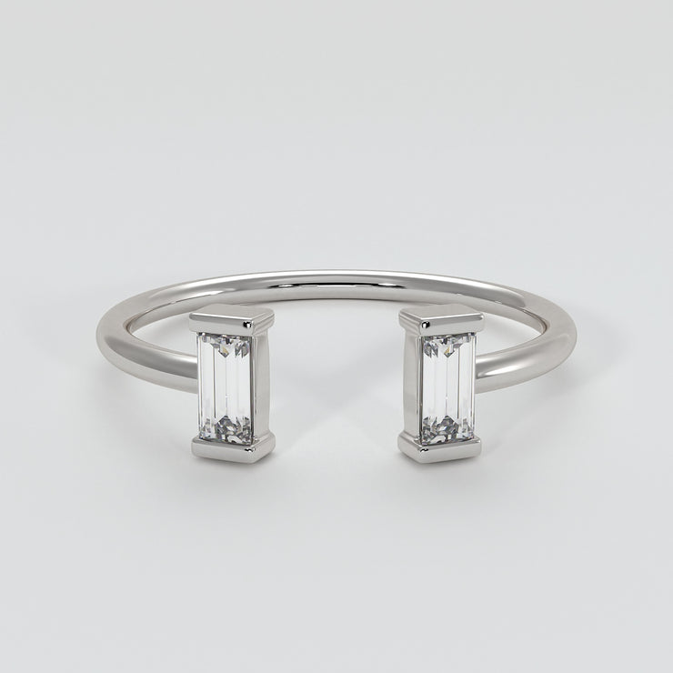 White Gold And Baguette Diamonds Fine Fashion Ring Designed by FANCI Bespoke Fine Jewellery