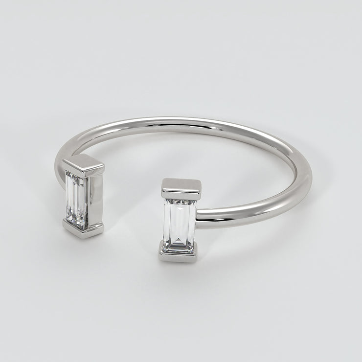 White Gold And Baguette Diamonds Fine Fashion Ring Designed by FANCI Bespoke Fine Jewellery