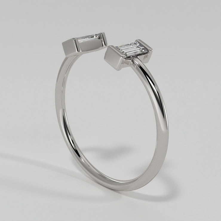 White Gold And Baguette Diamonds Fine Fashion Ring Designed by FANCI Bespoke Fine Jewellery