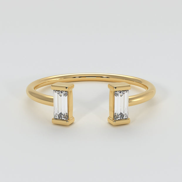 Yellow Gold And Baguette Diamonds Fine Fashion Ring Designed by FANCI Bespoke Fine Jewellery