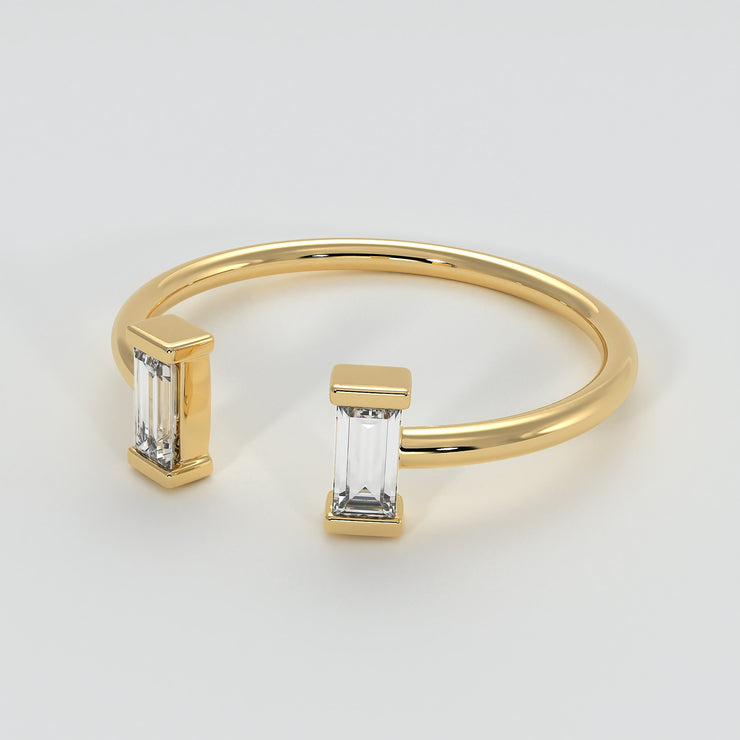 Yellow Gold And Baguette Diamonds Fine Fashion Ring Designed by FANCI Bespoke Fine Jewellery