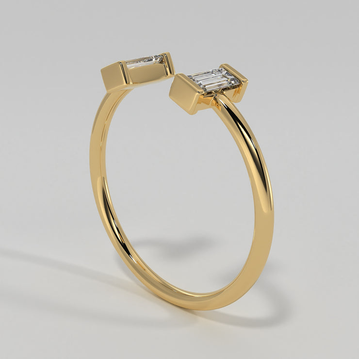 Yellow Gold And Baguette Diamonds Fine Fashion Ring Designed by FANCI Bespoke Fine Jewellery