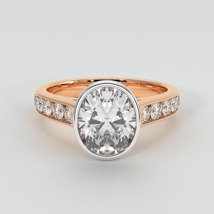 Bezel Set Oval Diamond Engagement Ring - from £1795