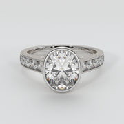 Bezel Set Oval Diamond Engagement Ring