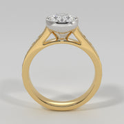 Bezel Set Oval Diamond Engagement Ring In Yellow Gold Designed by FANCI Bespoke Fine Jewellery