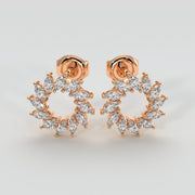 Catherine Wheel Inspired Diamond Earrings With Marquise Cut Diamonds Set In Rose Gold By FANCI Bespoke Fine Jewellery