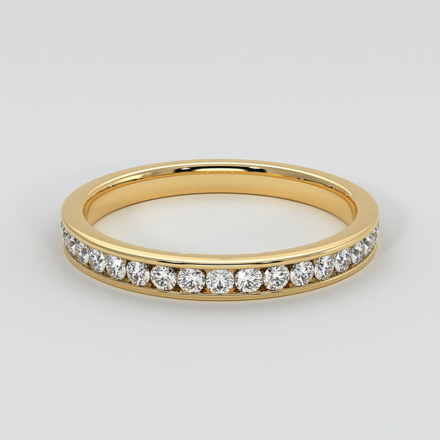Channel Set Diamond Ring In Yellow Gold Designed by FANCI Bespoke Fine Jewellery
