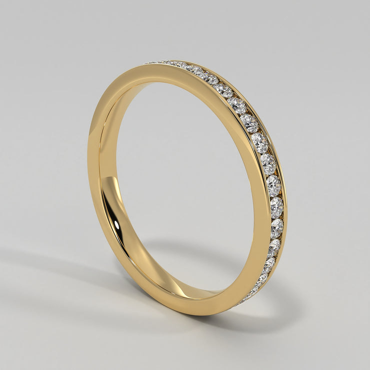 Channel Set Diamond Ring In Yellow Gold Designed by FANCI Bespoke Fine Jewellery