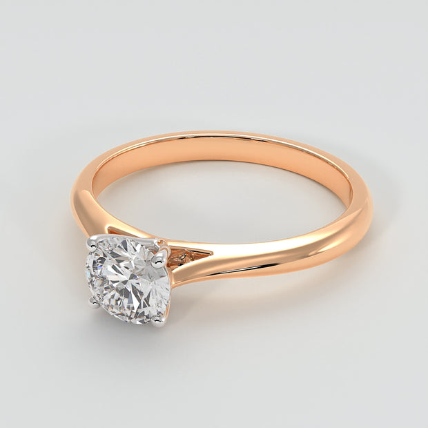 Classic Solitaire Diamond Engagement Ring In Rose Gold Designed by FANCI Bespoke Fine Jewellery