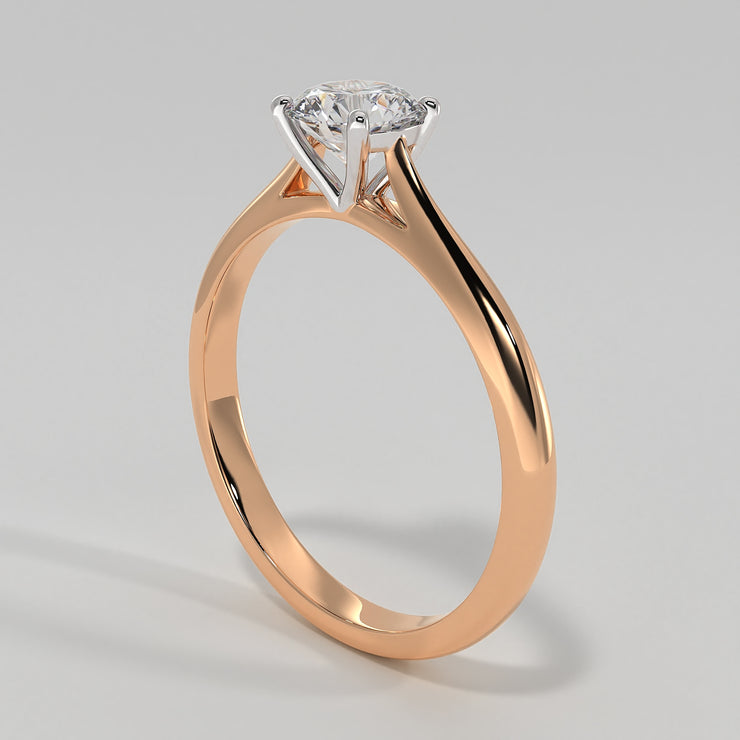 Classic Solitaire Diamond Engagement Ring In Rose Gold Designed by FANCI Bespoke Fine Jewellery