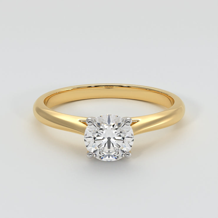 Classic Solitaire Diamond Engagement Ring In Yellow Gold Designed by FANCI Bespoke Fine Jewellery