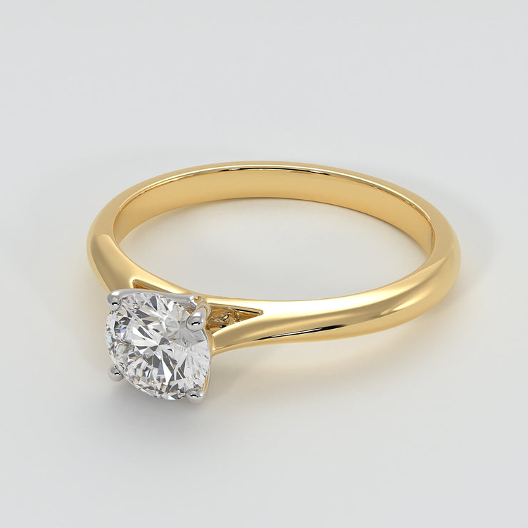 Classic Solitaire Diamond Engagement Ring In Yellow Gold Designed by FANCI Bespoke Fine Jewellery