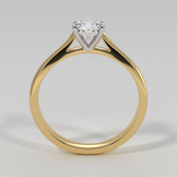 Classic Solitaire Diamond Engagement Ring In Yellow Gold Designed by FANCI Bespoke Fine Jewellery