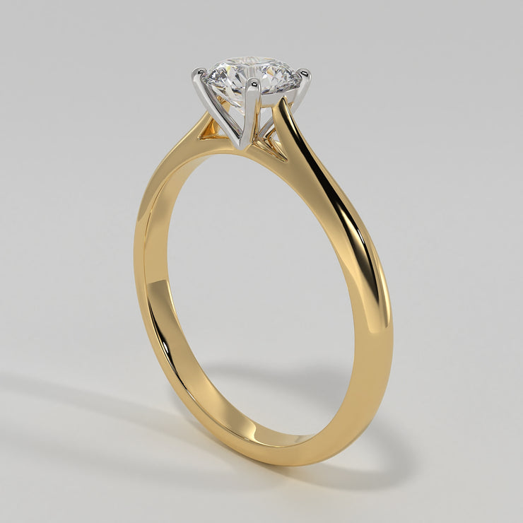 Classic Solitaire Diamond Engagement Ring In Yellow Gold Designed by FANCI Bespoke Fine Jewellery