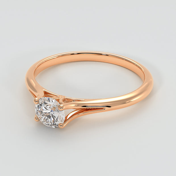 Classic Solitaire Four Claw Diamond Engagement Ring In Rose Gold Designed by FANCI Bespoke Fine Jewellery