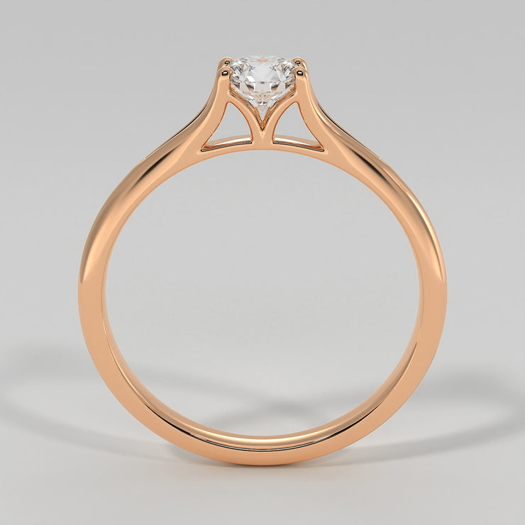 Classic Solitaire Four Claw Diamond Engagement Ring In Rose Gold Designed by FANCI Bespoke Fine Jewellery