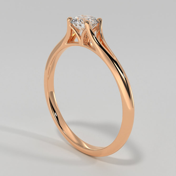 Classic Solitaire Four Claw Diamond Engagement Ring In Rose Gold Designed by FANCI Bespoke Fine Jewellery