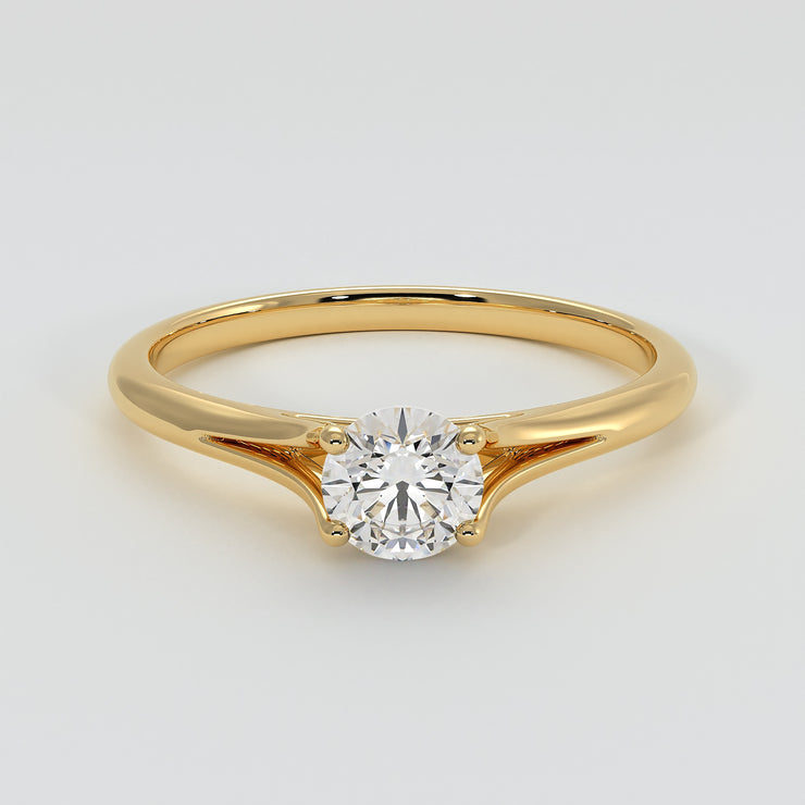 Classic Solitaire Four Claw Diamond Engagement Ring In Yellow Gold Designed by FANCI Bespoke Fine Jewellery