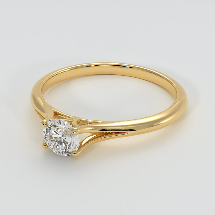 Classic Solitaire Four Claw Diamond Engagement Ring In Yellow Gold Designed by FANCI Bespoke Fine Jewellery