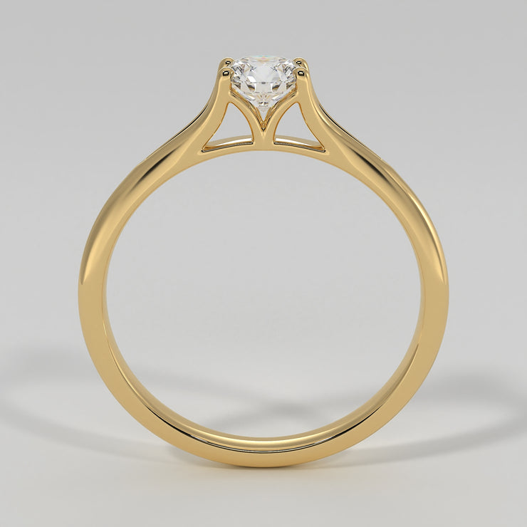 Classic Solitaire Four Claw Diamond Engagement Ring In Yellow Gold Designed by FANCI Bespoke Fine Jewellery