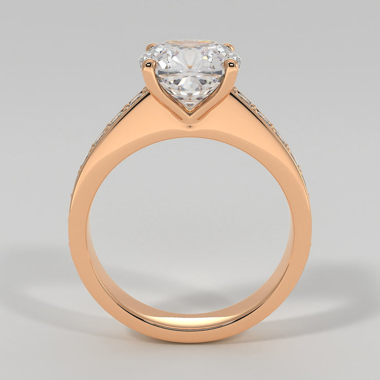 Cushion Cut Diamond Solitaire Engagement Ring In Rose Gold Designed by FANCI Bespoke Fine Jewellery