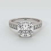 Cushion Cut Diamond Solitaire Engagement Ring In White Gold Designed by FANCI Bespoke Fine Jewellery