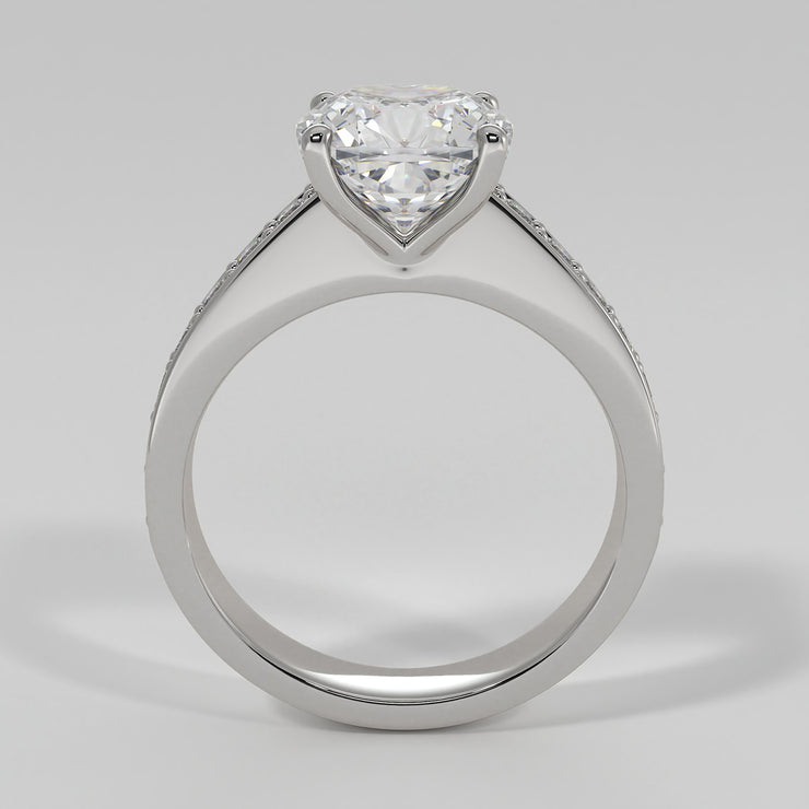 Cushion Cut Diamond Solitaire Engagement Ring In White Gold Designed by FANCI Bespoke Fine Jewellery