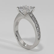 Cushion Cut Diamond Solitaire Engagement Ring In White Gold Designed by FANCI Bespoke Fine Jewellery