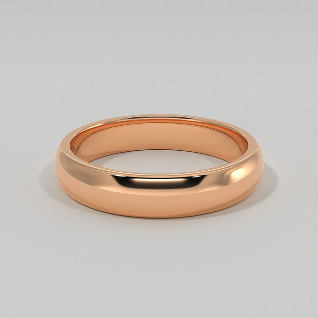D Shape Medium Width Wedding Band In Rose Gold Designed by FANCI Bespoke Fine Jewellery