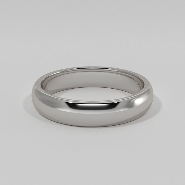 D Shape Medium Width Wedding Band In White Gold Designed by FANCI Bespoke Fine Jewellery