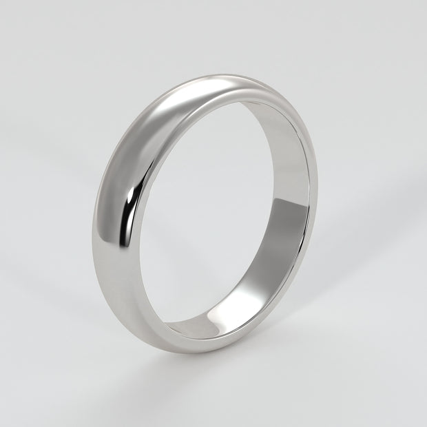 D Shape Medium Width Wedding Band In White Gold Designed by FANCI Bespoke Fine Jewellery