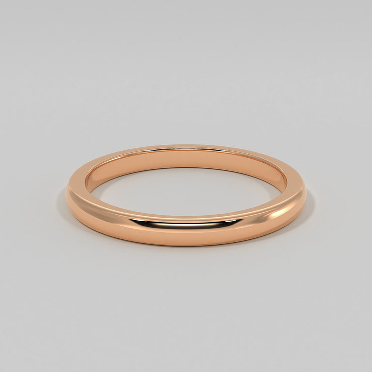 D Shape Narrow Width Wedding Band In Rose Gold Designed by FANCI Bespoke Fine Jewellery