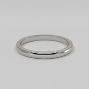 D Shape Narrow Width Wedding Band In White Gold Designed by FANCI Bespoke Fine Jewellery