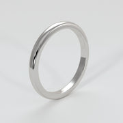 D Shape Narrow Width Wedding Band In White Gold Designed by FANCI Bespoke Fine Jewellery