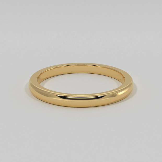 D Shape Narrow Width Wedding Band In Yellow Gold Designed by FANCI Bespoke Fine Jewellery
