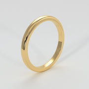 D Shape Narrow Width Wedding Band In Yellow Gold Designed by FANCI Bespoke Fine Jewellery