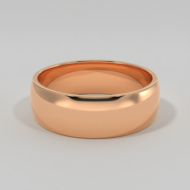 D Shape Wide Width Wedding Band In Rose Gold Designed by FANCI Bespoke Fine Jewellery