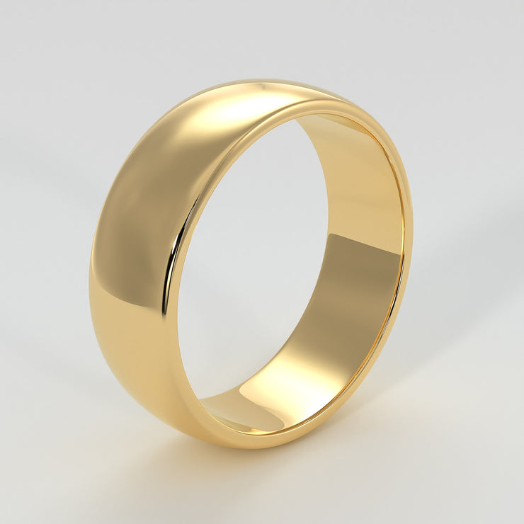 D Shape Wide Width Wedding Band In Yellow Gold Designed by FANCI Bespoke Fine Jewellery