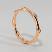 Diamond Bamboo Ring In Rose Gold Designed And Manufactured By FANCI Bespoke Fine Jewellery