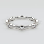 Diamond Bamboo Ring In White Gold Designed And Manufactured By FANCI Bespoke Fine Jewellery