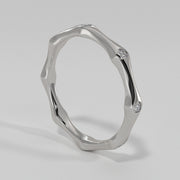 Diamond Bamboo Ring In White Gold Designed And Manufactured By FANCI Bespoke Fine Jewellery