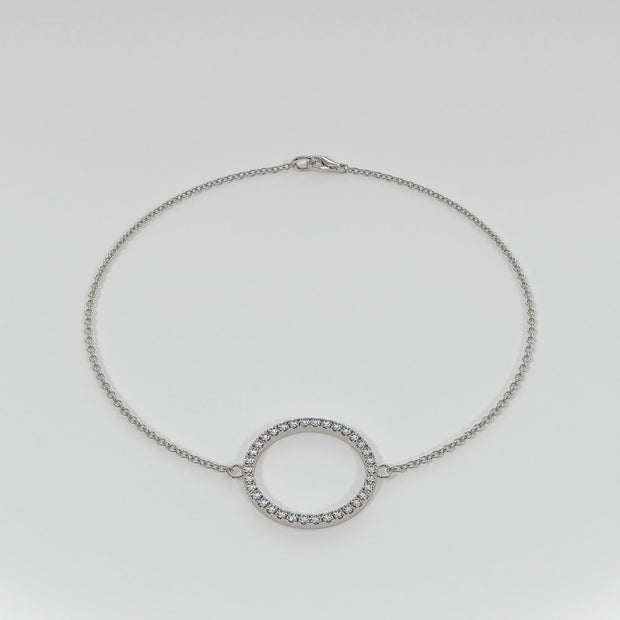 Diamond Circle Bracelet In White Gold Designed by FANCI Bespoke Fine Jewellery
