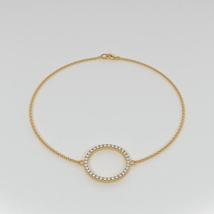Diamond Circle Bracelet In Yellow Gold Designed by FANCI Bespoke Fine Jewellery
