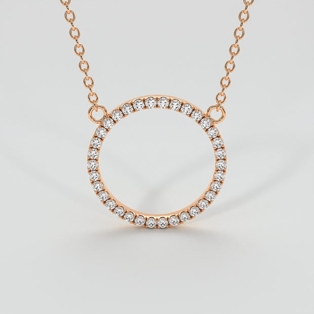 Diamond Circle Necklace In Rose Gold Designed by FANCI Bespoke Fine Jewellery