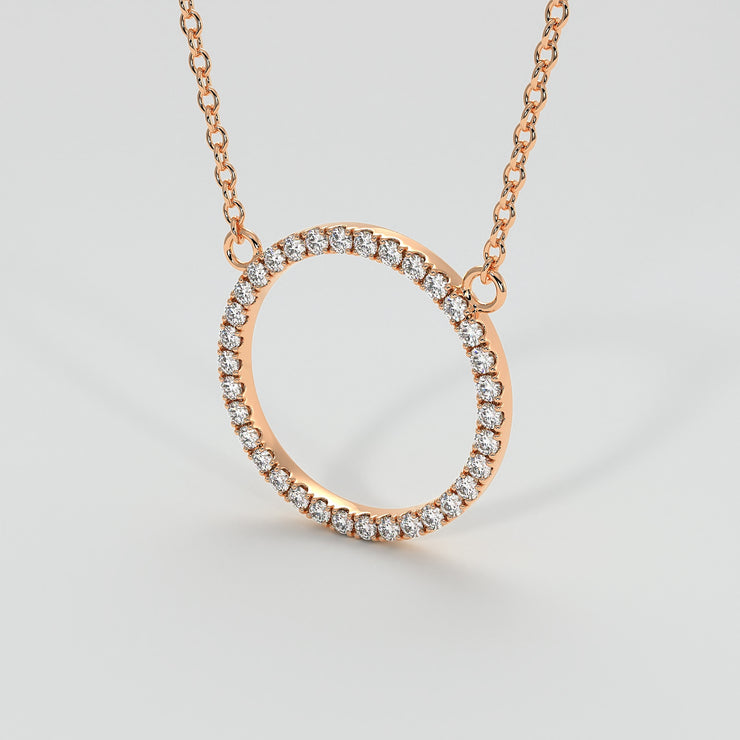 Diamond Circle Necklace In Rose Gold Designed by FANCI Bespoke Fine Jewellery