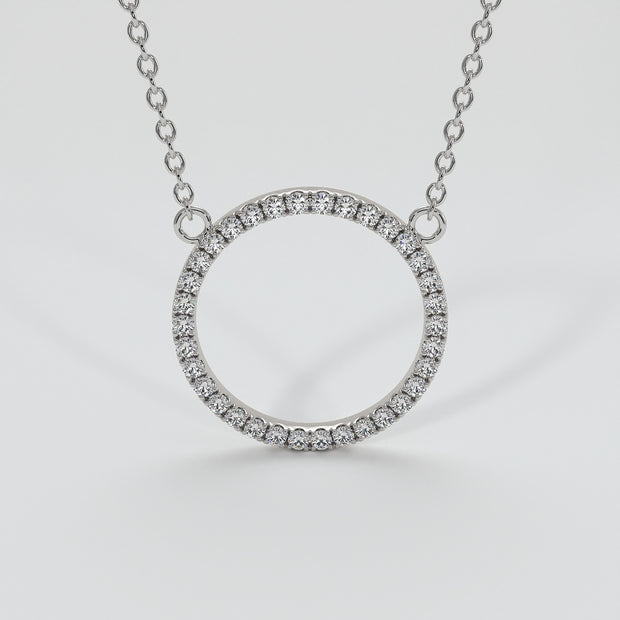 Diamond Circle Necklace In White Gold Designed by FANCI Bespoke Fine Jewellery
