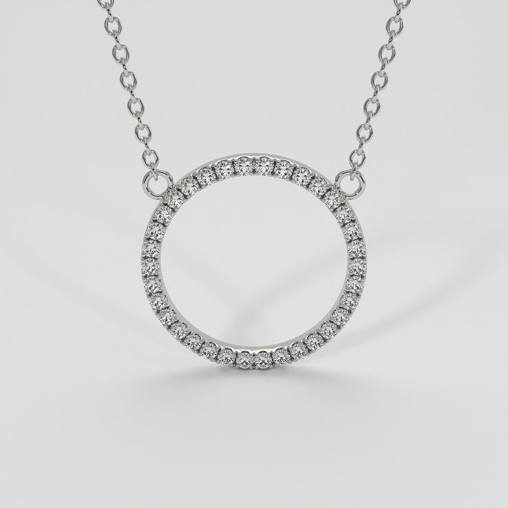 Diamond Circle Necklace In White Gold Designed by FANCI Bespoke Fine Jewellery